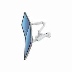 Ergotron LX Dual Side-by-Side Monitor Arm, Up To 27" Monitor, White (45-491-216)