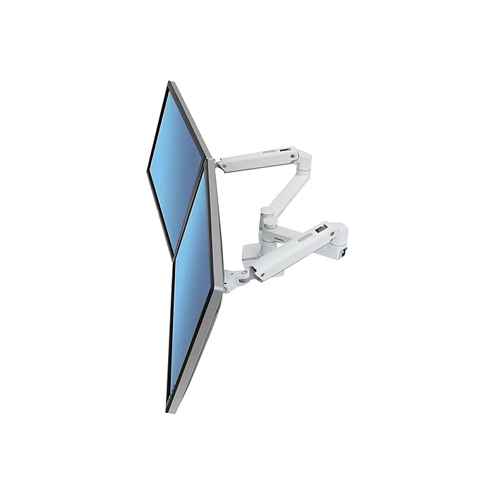 Ergotron LX Dual Side-by-Side Monitor Arm, Up To 27" Monitor, White (45-491-216)