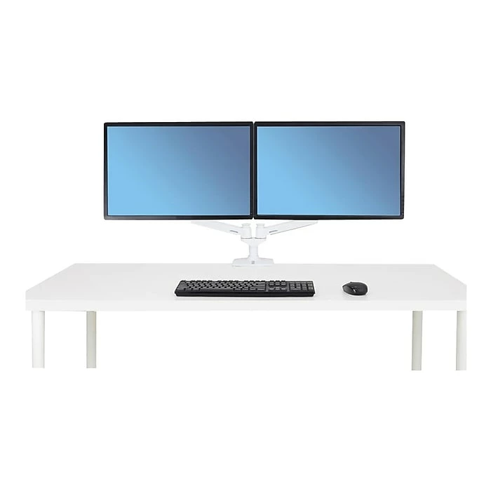 Ergotron LX Dual Side-by-Side Monitor Arm, Up To 27" Monitor, White (45-491-216) - Image 2