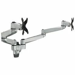 Mount-It! Modular Dual Adjustable Monitor Arms, Up To 24" Monitors, Gray/Silver (MI-43114)