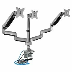 Mount-It! Height Adjustable Triple Monitor Mount Arms With USB Port For 24" To 32" Displays (MI-2753)
