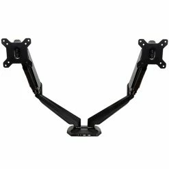 StarTech Dual Monitor Arm, One-Touch Height Adjustment Adjustable, Up To 30", Black (ARMSLIMDUO)