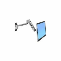 Ergotron LX HD Sit-Stand Wall Arm Adjustable Monitor, Up To 46", Polished Aluminum (45-383-026)