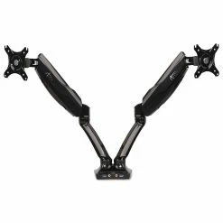 Alera, Heavy-Duty Articulating Dual Monitor Arm W/USB & Audio Port, Up To 32", Black