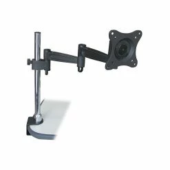 Monoprice® 106421 Desk Mount Bracket W/Two 6.3" Extension Arm F/10"-23" Display Up To 33 Lbs., Black