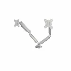 Fellowes Platinum Series Adjustable Dual Monitor Arm, Up To 32", Silver (8056501)