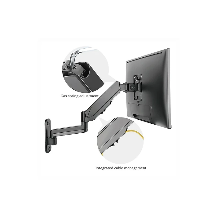 SIIG Adjustable Monitor Arm, Up To 32", Black (CE-MT2L12-S1) - Image 2