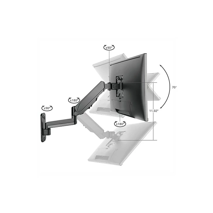 SIIG Adjustable Monitor Arm, Up To 32", Black (CE-MT2L12-S1) - Image 3