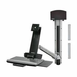 Ergotron StyleView Sit-Stand Combo Arm, Up To 24" Monitor, Polished Aluminum (45-266-026)
