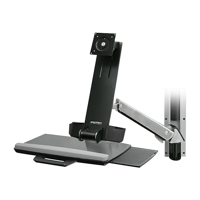 Ergotron StyleView Sit-Stand Combo Arm, Up To 24" Monitor, Polished Aluminum (45-266-026) - Image 4