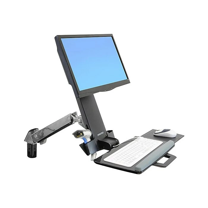 Ergotron StyleView Sit-Stand Combo Arm, Up To 24" Monitor, Polished Aluminum (45-266-026) - Image 5