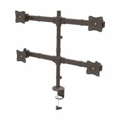 StarTech Desk Mount Quad Monitor Arm, Articulating Adjustable, Up To 27", Gray/Black (ARMQUAD)