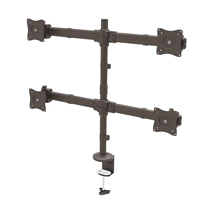 StarTech Desk Mount Quad Monitor Arm, Articulating Adjustable, Up To 27", Gray/Black (ARMQUAD)