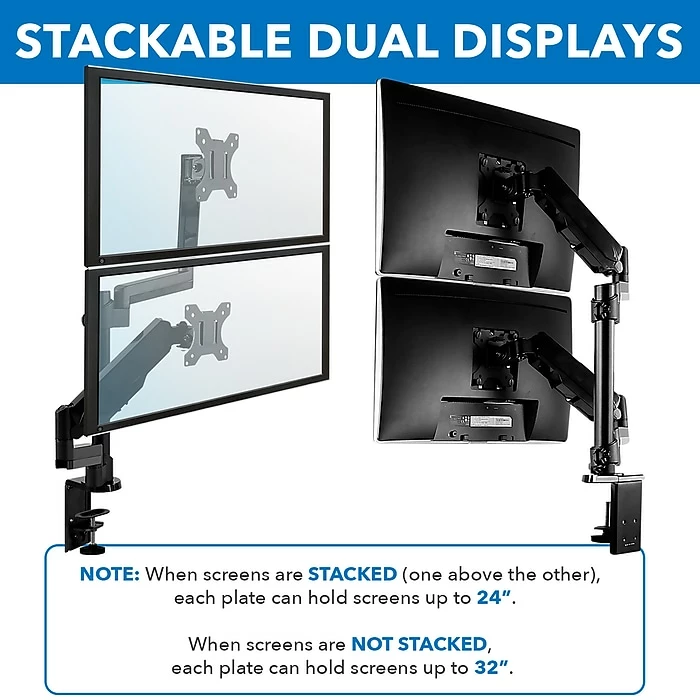 Mount-It! Dual Monitor Arm Desk Mount For 19"-32" Screens (MI-4762) - Image 4