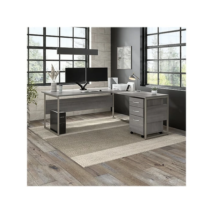 Bush Business Furniture Adjustable Dual Monitor Arm, 17"-32", Satin Black (AC99891-03) - Image 8