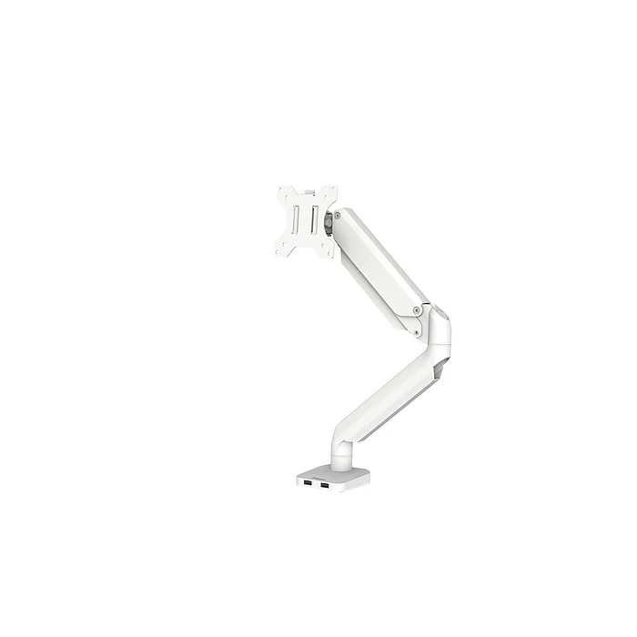 Fellowes Platinum Series Adjustable Single Monitor Arm, Up To 32", White (8056201)