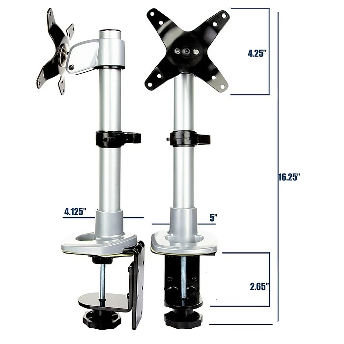 Mount-It! Modular Desk Mount Adjustable Monitor Arm, Up To 27" Monitors, Gray/Silver (MI-31111) - Image 6