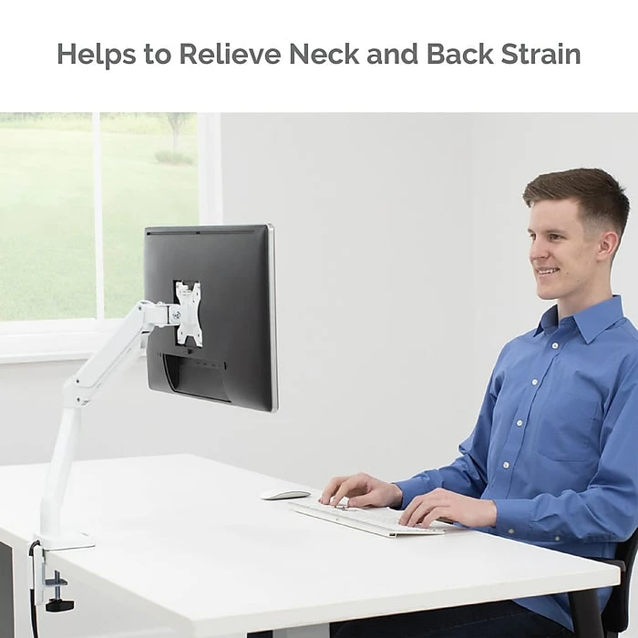 Fellowes Platinum Series Adjustable Single Monitor Arm, Up To 32", White (8056201) - Image 5