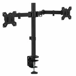 Mount-It! Adjustable Dual Monitor Arm Mount, Up To 27" Monitor, Black (MI-2752)