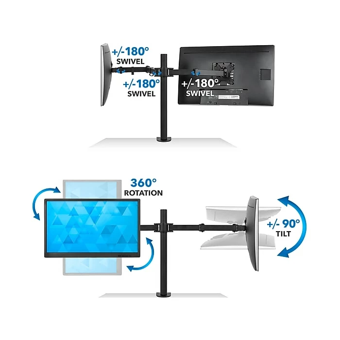 Mount-It! Mount-lt! Adjustable Full Motion Monitor Arm Mount, Up To 32" Monitor, Black (MI-2752L) - Image 6