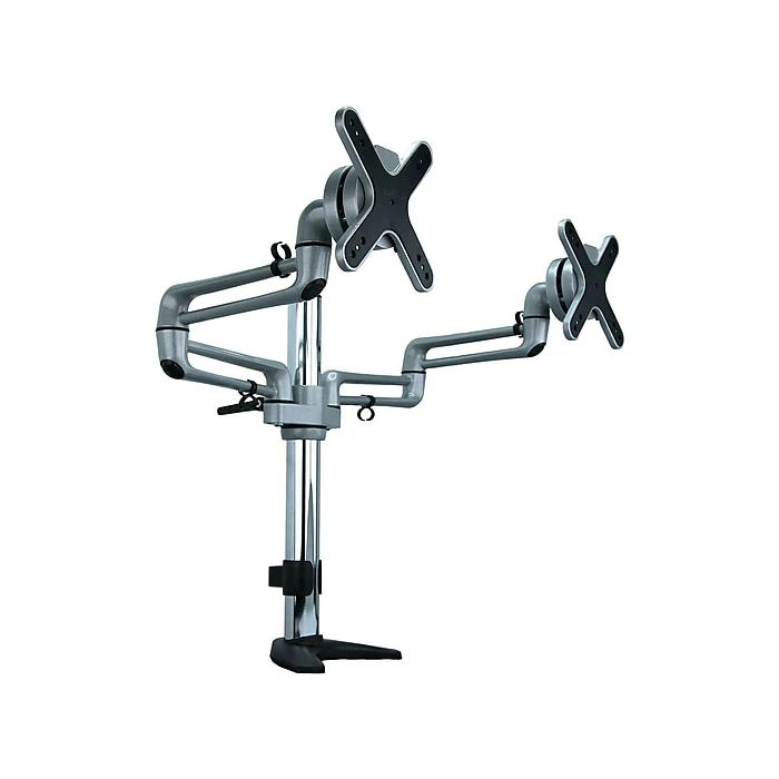 Mount-It! Dual Monitor Mount, Up To 27" Monitors, Silver (MI-732)