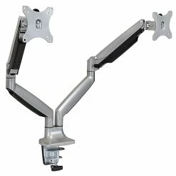 Mount-It! Mount-lt! Adjustable Dual Monitor Arm Mount, Up To 32", Silver (MI-1772)