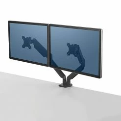 Fellowes Platinum Series Dual Monitor Arm, Up To 32" Monitors, Black (8042501)