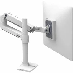 Ergotron LX Desk Mount Monitor Arm, Tall Pole Adjustable, Up To 32", White (45-537-216)