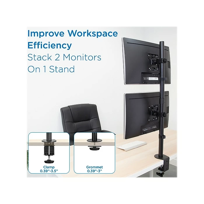 Mount-It! Mount-lt! Adjustable Monitor Mount, Up To 32" Monitor, Black (MI-1768) - Image 2