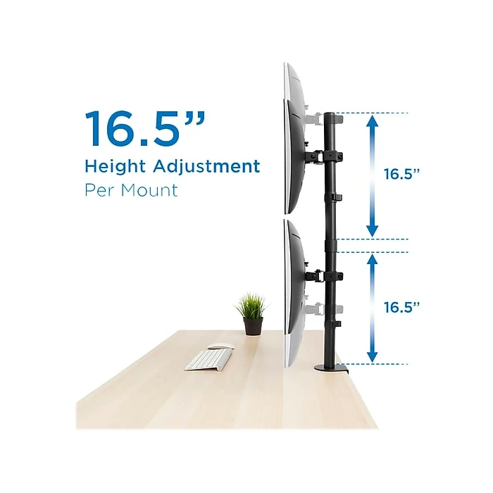 Mount-It! Mount-lt! Adjustable Monitor Mount, Up To 32" Monitor, Black (MI-1768) - Image 3