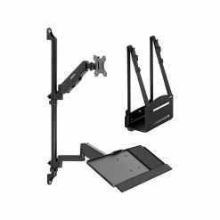 Mount-It! Adjustable Monitor Wall Mount Workstation, Up To 32", Black (MI-7991)