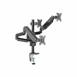 Mount-It! Adjustable Triple Monitor Mount With Gas Spring Arms, Up To 27", Black (MI-4753B)