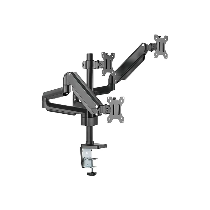 Mount-It! Adjustable Triple Monitor Mount With Gas Spring Arms, Up To 27", Black (MI-4753B)