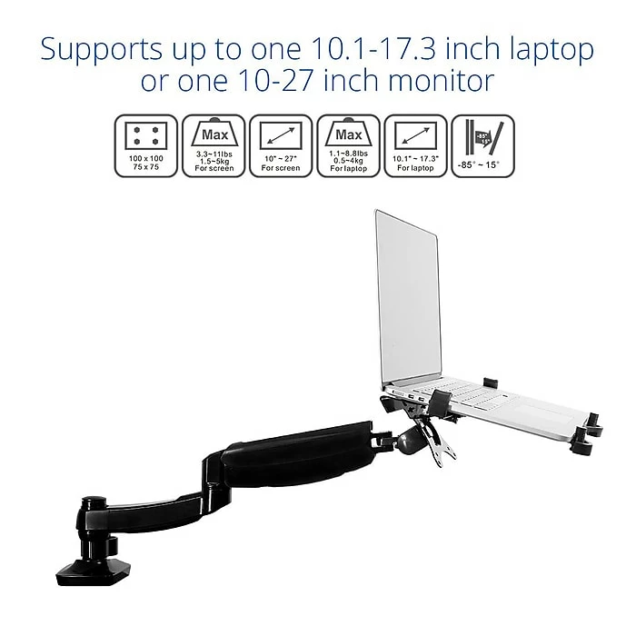 Fleximounts Adjustable Monitor Mount, Up To 27", Black (L01) - Image 3