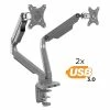 Mount-It! Dual Monitor Mount Arm With 2 USB Ports (MI-2762)