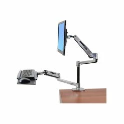 Ergotron WorkFit-LX Sit-Stand Mount, Up To 42", Silver (45-405-026)