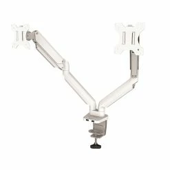 Fellowes Platinum Series Adjustable Dual Monitor Arm, Up To 32", White (8056301)