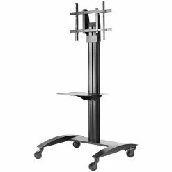 Peerless SmartMount Universal Flat Panel TV Cart Adjustable Monitor Mount, Up To 32", Black (SR560M)